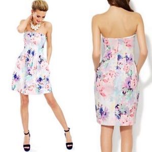 New York & Co. • Strapless Floral Scuba Dress.